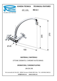 Смеситель Remer для кухни RR 43LIJ