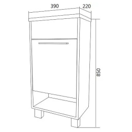 1Marka У85920 Тумба с раковиной Lira 40Н 1д. Белый глянец R