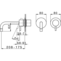 Смеситель для раковины Cisal Less New LN00551621, хром