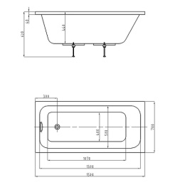 Акриловая ванна 150x70 Aquatek (MIY150-0000001), прямоугольная