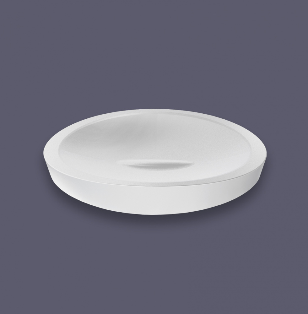 Фото Colombo Design PLUS W4940.BM - Металлическая настольная мыльница (цвет: белый матовый)