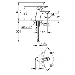 Смеситель для раковины Grohe Eurostyle New 33557000
