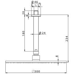 Верхний душ Cisal Shower DS01370040, черный