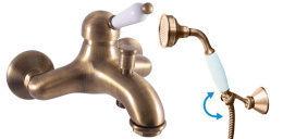 Фото Rav Slezak L554.5/2SM LABE смеситель для ванны с душем