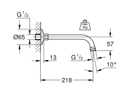 Grohe Relexa 27406000 Душевой кронштейн, настенный