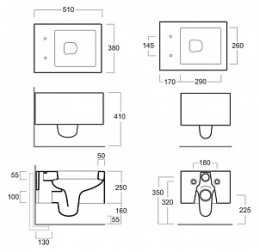 Чаша для унитаза подвесного Simas Frozen FZ 18