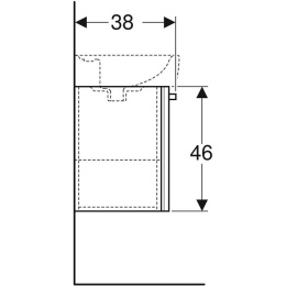 Тумба под раковину Geberit Renova Plan 879350000, 41 см, цвет белый глянцевый