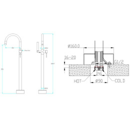 Фото Смеситель напольный Boheme Medici (469-BR (209)) бронза