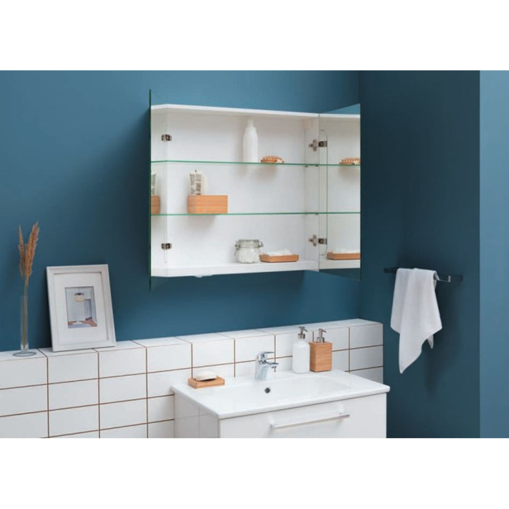 Зеркальный шкаф Dreja Premium 77.9003W, 100x74 см, белый глянец