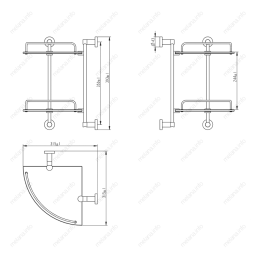 MELANA SY Полка стеклянная двойная AISI201+цинк хром MLN-SY3004