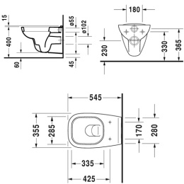 Инсталляция TECE c унитазом Duravit D-Code K400600/45351900A1, белый