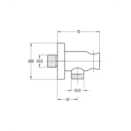 Omnires 8873NI Угловой соединительный элемент (никель)