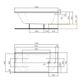 Акриловая ванна 150x70 KOLO (XWP1250000), прямоугольная