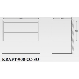 Тумба под раковину BelBagno Kraft KRAFT-900-2C-SO-PG, подвесная