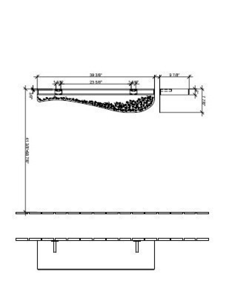 Полка A65601BK VILLEROY&BOCH AMADEA, 1000 x 50 200 x 250 мм