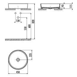 Раковина Creavit Loop LP145-00BM00E-0000 45 см базальт