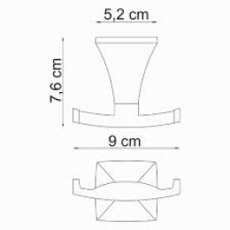 Крючок двойной WasserKRAFT Wern K-2523D Хром