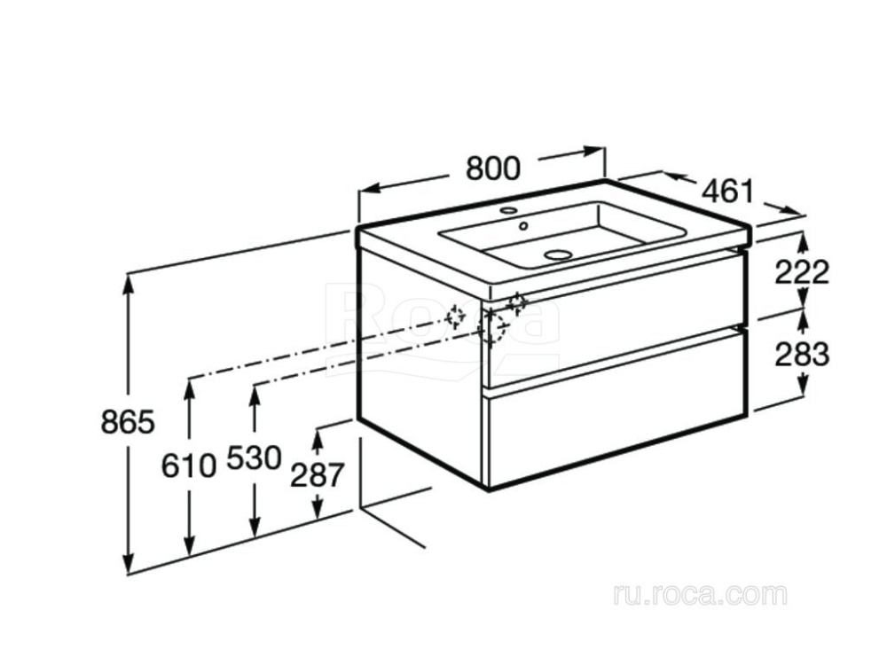 Фото Тумба под раковину Roca Domi (A857459806) белый глянцевый