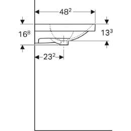 Раковина Geberit Acanto 500.626.01.2, 90 х 48,2 см, крыло справа, белая