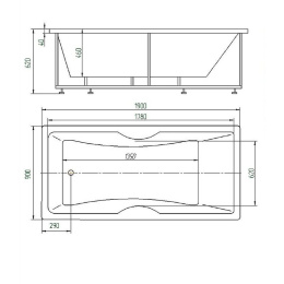 Акриловая ванна 190x90 Aquatek (FEN190-0000078), прямоугольная
