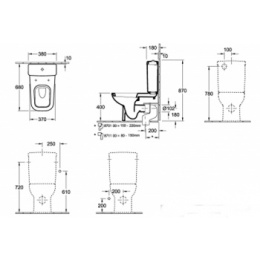 Villeroy&Boch Joyce 571211R1 Сливной бачок подвод воды сбоку или сзади, белый