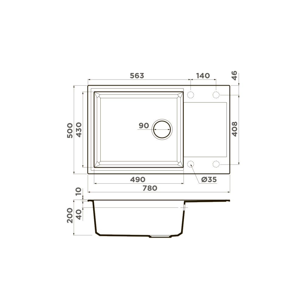Кухонная мойка Omoikiri Sakaime 78-LB-GR Tetogranit (4993555) leningrad grey
