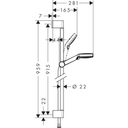Душевой набор 26538400 Hansgrohe Crometta Vario EcoSmart (белый, хром)