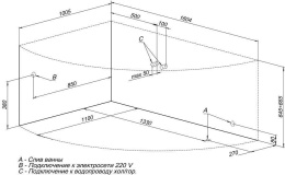 Фото Акриловая ванна 160x110 Aquanet (00203986), асимметричная