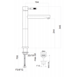 Смеситель для раковины Fiore Xenon 44CR5291