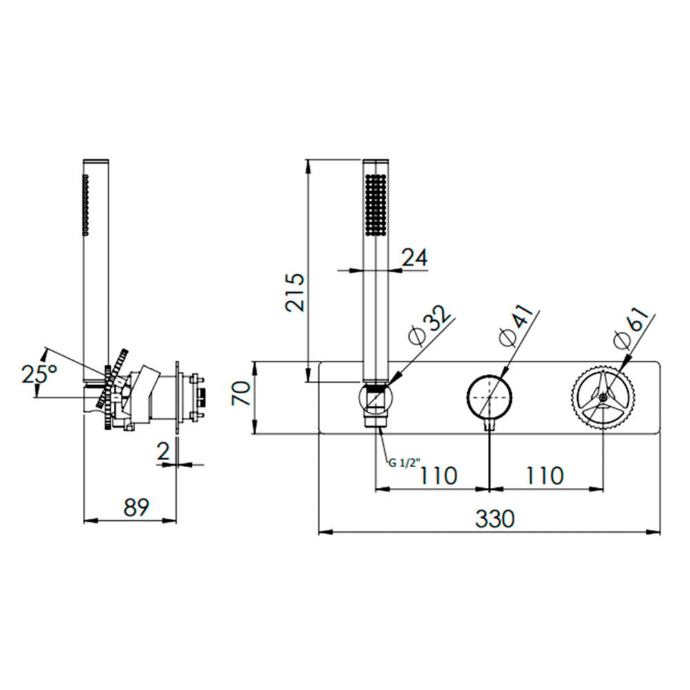 Фото Смеситель для душа Remer Chrono CH97D3WBNO, черный матовый