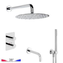 Фото Душевой комплект на 3 потребителя с термостатом Giulini Futuro хром F8277-25X