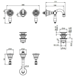 FIMA Carlo Frattini Herend F5401/5CR Смеситель для раковины