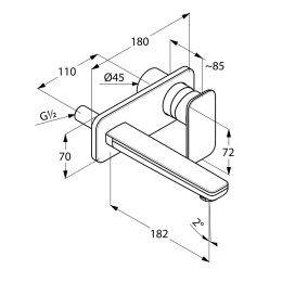 Смеситель для раковины Kludi E2 (492440575) хром
