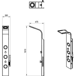 Фото Гидpомассажная панель Ravak Totem Jet (X01453), хром матовый