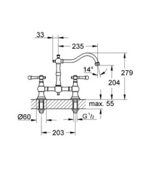 Фото Grohe Bridgeford 30187000 Смеситель для кухни, стандартный