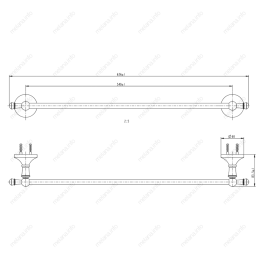 Фото MELANA 821 Штанга для полотенец золото MLN-821001