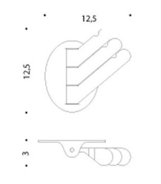 Крючок тройной Colombo Luna СB17TRIO.000, хром