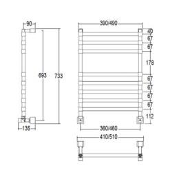 Водяные полотенцесушители Водяной полотенцесушитель Margaroli Sole 4643708CRTS