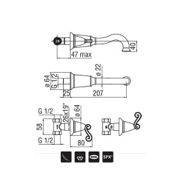 NOBILI Dubai DB00298GD Смеситель для раковины (золото)