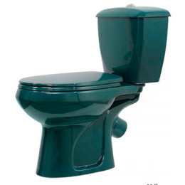 Фото Оскольская керамика 7478 43325130202 Унитаз-компакт Старый Оскол "ЭЛИССА" цвет зеленый, арматура, си