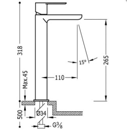 Фото Смеситель для раковины Tres Loft 20010305VED хром/зеленый