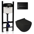 Комплект унитаза с инсталляцией Valsir Dream KIT VSBM 7317NEMT Slim P1 с сиденьем Микролифт и Черной