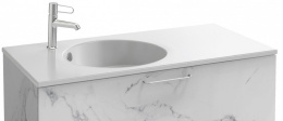 Тумба под раковину Jacob Delafon Odeon Rive Gauche 90 см, EB2553-RX-NR4, цвет белый мрамор, ручки на