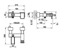 Фото Смеситель для ванны Gessi Eleganza (46013#031) хром