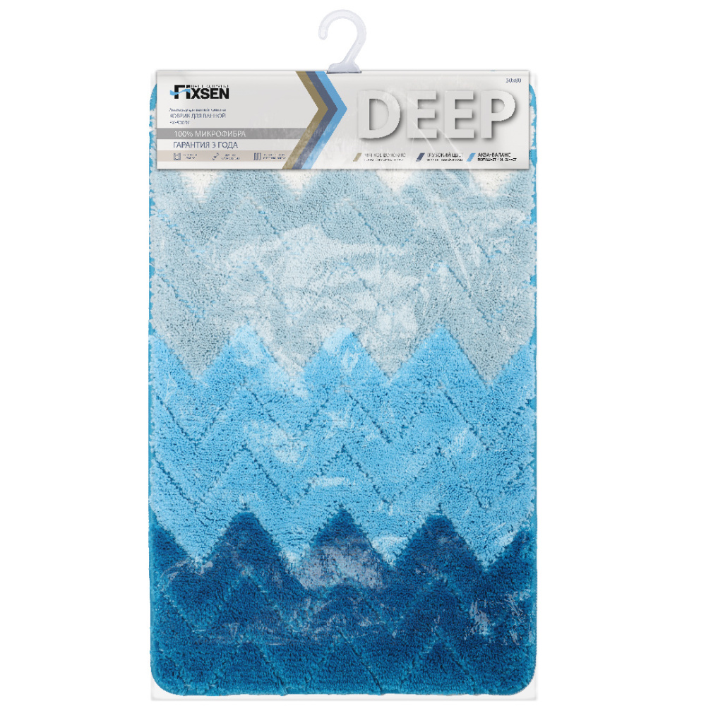Коврик для ванной Fixsen Deep  голубой 50х80 см. (FX-5003C)