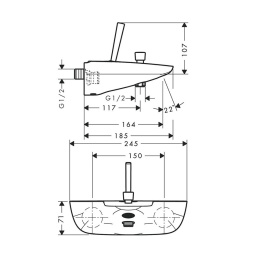 Смеситель для ванны Hansgrohe PuraVida (15472000) хром