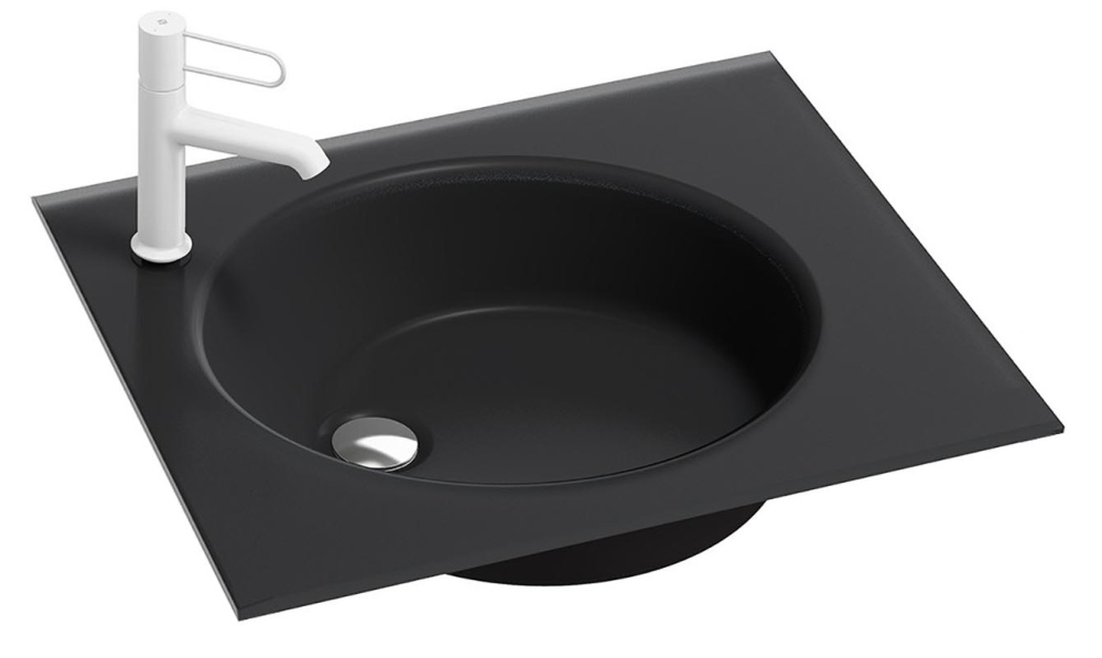 Стеклянная раковина Jacob Delafon Odeon Rive Gauche EB2560-DE2, 60 см, черный, матовый