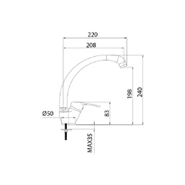 Фото Смеситель для кухни Milardo Meal (M05SB0JM05)