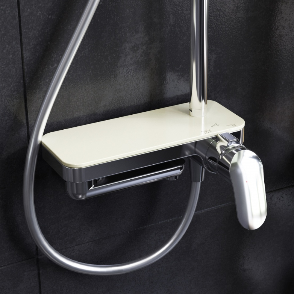 Фото Душевая система AM.PM Like F0780700 стойка с тропическим душем, смесителем, изливом, хром