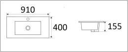 Умывальник CeramaLux 9393-90